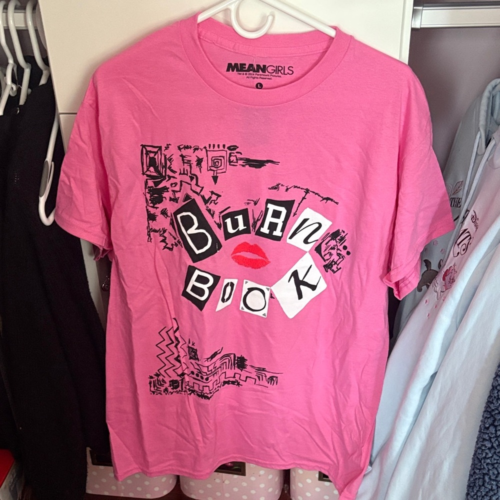 Spencer’s Pink Mean Girls Burn Book Tee